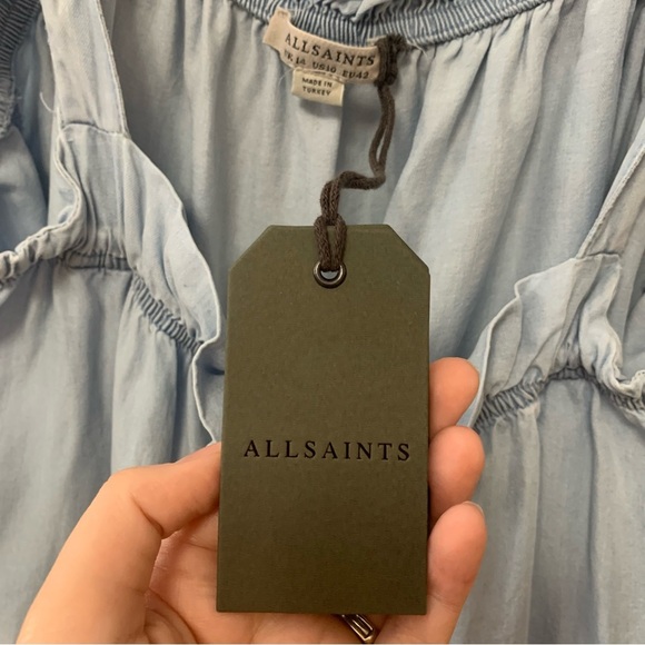 ALL SAINTS Flo Tencel Top Light Blue Size 10 NWT New - Picture 8 of 11